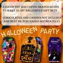24 Pack DIY Halloween Coffin Treat Boxes  290 Pcs Party Favors with Assorted Toys, Build Your Own Spooky Goodie Bags,Halloween Candy Bags,Gift Basket Stuffers for Kids,No Candy Included