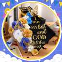 Knitgrip 31 Pcs DIY Graduation Cap Decorations Kit Faux Flower Heads 3D Butterfly Stickers Graduation Quotes Glitter Decals for Grad Hat Topper Graduations Party Supplies(Blue, White, Gold)