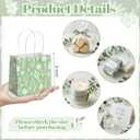 Silkfly 24 Pack Mini Sage Green Gift Bags with Handles & Tissue Paper 5x5x3 Inch Bulk Small Spring Floral Flower Candy Goodie Bag for Women Baby Shower Tea Party Bridesmaid Birthday Wedding Supplies