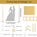 6.6FTx6.6FT Square Backdrop Stand, Gold Wedding Arch Backdrop Stand, Metal Heavy Duty Balloon Arch Stand Frame for Wedding Party Birthday Baby Shower Decoration Anniversaries (gold, 6.6FT*6.6FT)