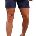 GINGTTO Mens Slim Fit Shorts 7" Inseam Skinny Chino Short Tapered Leg Stretch (Dark Blue2) Size 30