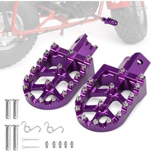 Mini Bike Foot Pegs CNC Anti-Slip Wide Footpegs for Coleman CT100U CT200U BT200X CC100X CRF XR 50 70 110 125 SSR Motorcycle Dirt Bike Pit Bike Pedals (Purple)