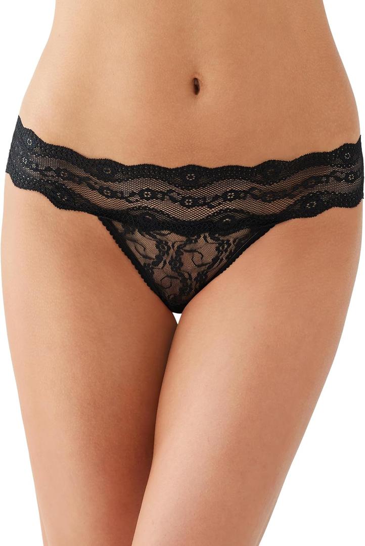 b.tempt'd by Wacoal Women's Lace Kiss Bikini Panty (Large, Night)