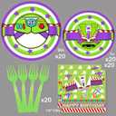 Light inspired Party Decorations Cartoon Story Birthday Party Supplies include Banner Table Cloth Forks Plate Napkins and Cups for Game 1st 2nd 3rd 4th 10th Bday Decor Purple