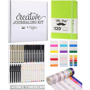 Mr. Pen- Creative Journaling Kit, 300-Piece Set for Bullet Point Journaling, Includes Notebook, Pens, Markers, Washi Tape & Tabs, Giftable Journaling Supplies for Beginners & Pros