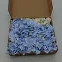 White Blue Hydrangea Artificial Flowers Bulk, 30 Pcs Faux Hydrangea Flowers Heads, Artificial Fake Silk Hydrangea Flowers With Stems, White Blue Flowers Artificial For Decoration Wedding Décor