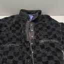 chouyatou Women Winter Casual Checkered Fleece Jacket Fuzzy Oversized Sherpa Jacket Shacket Faux Fur Coat (Large, Black)