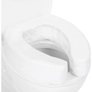 Vive Toilet Seat Riser for Seniors - Universal Fit - Raised Toilet Seat Cushion with High-Density Foam for Elongated & Standard - Firm Handle, Cushioned & Padded - Elevated Medical Handicap Lifter (4")