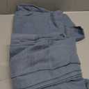 NICETOWN Linen Blend Stone Blue Curtains for Living Room, Grommet Flax Burlap Drapes Semi Sheer Privacy with Light Filtering Window Treatments for Bedroom, W52 x L84, 2 Panels