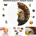 Reouinty Bald Eagle Wooden Puzzle for Adults 500 Piece, Mandala Wooden Jigsaw Puzzles, Inspiring Puzzle, Beautiful Wooden Puzzle with Box Birthday Gifts for Adults and Kids Family Game(16.5 * 16.5in) (Brilliance of Eagle)