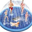 Raxurt Splash Pad for Kids and Dogs, 118'' Super Large Anti-Slip Splash Sprinkler Pad for Baby Toddler, Thicken Splash Pad Dog Pool Summer Outdoor Water Toys, 9.8FT Blue