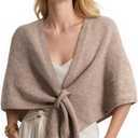 Pashmina Shawl Wraps for Women Poncho Shawl Knit Cape Cashmere Wrap for Evening Dresses and Daily Wear. (Light Khaki)