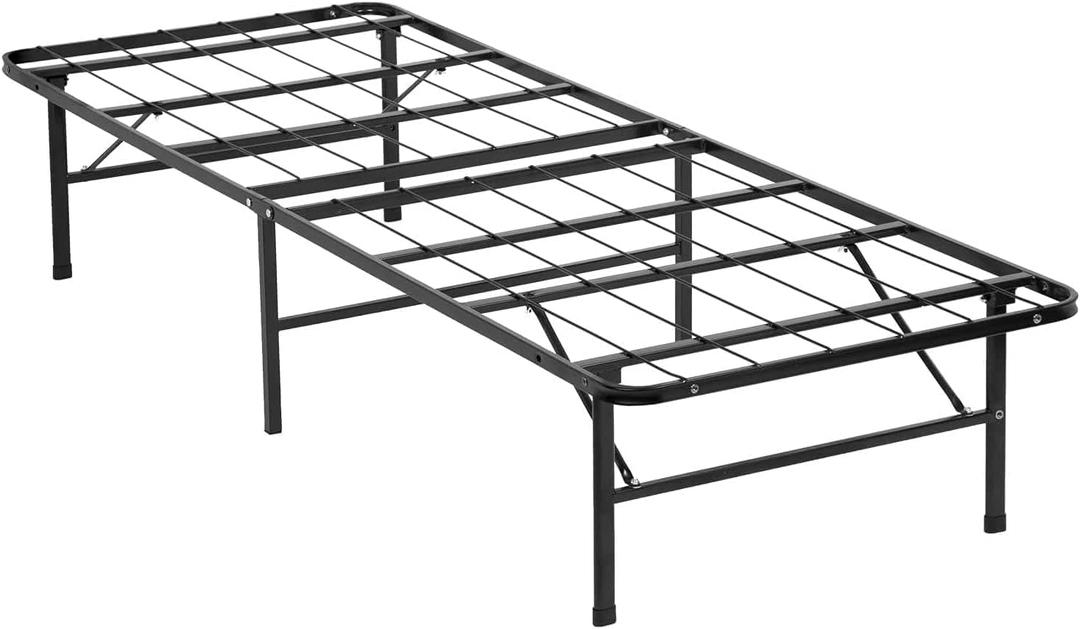 FDW Twin Bed Mattress Foundation Box Spring Replacement Heavy Duty Steel Slat Easy Assembly Noise-Free Twin Bed Frame Metal Platform Bed FrameBlack
