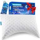 Side Sleeper Pillows for Neck & Shoulder Comfort - Ergonomic Curved Crescent Design, Adjustable Shredded Memory Foam, Cooling & Soft Cover, Extra Fill Included, King Size