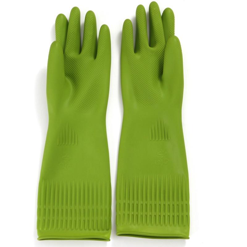 Rubber-Gloves Dishwashing Gloves for Cleaning-Kitchen - 3 Pairs Long Household Cleaning Gloves for Washing Dishes, Large 