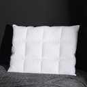 Three Geese Ultra Thin Flat Goose Down Feather Pillows for Sleeping Standard Size, 3" Height, 100% Cotton Cover, Ultra Slim Hotel Collection Bed Pillow for Stomach, Back Sleeper, 18x26 in. (White)