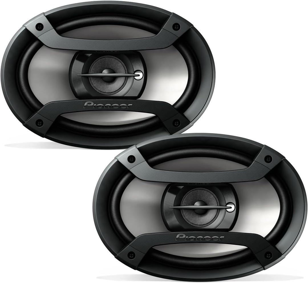 PIONEER TS-F6935R 3-Way Coaxial Car Audio Speakers - 6' x 9' Passive Car Speakers (Pair), 230 W Max Power, Black and Silver