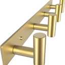 VAEHOLD Hat and Coat Wall Mount Rack - Hooks for Robes, Bags, Keys, and Towels - Bathroom Towel Hanger Organizer (Gold, T Shape 4 Hooks 1 Pack)