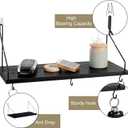 2 Pack Black Cubicle Shelf With Hooks For Fabric Walls, 12'' Wooden Office Cubicle Accessories for Work, Floating Wall Shelf for Decor, Hanging Organizer for Cubicle Wall Storage & Office Decorations