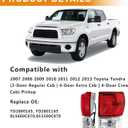Tail lights Assembly Compatible with 2007-2013 Toyota Tundra,Rear Brake Tail Lamps w/Wiring Harness Left & Right OE Style