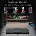 Wireless Car Charging Pad, Reestecqi 15W Fast Wireless Car Charger Pad Non Slip Charging Mat with 30cm Cable and 70cm Extension Compatible with iPhone 16 Pro/15/14/13 AirPods Samsung Google