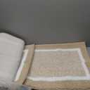 Pauwer 3 Pieces Bathroom Rugs Sets, Microfiber Shaggy Bath Mat Set, Ultra Soft Non-Slip Rug with U Shaped Toilet for Bathroom, Tub, Shower Washable Carpets Set,Beige (18"x26"+18"x48"+U Shape 20"x24")