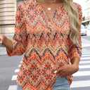 Womens Tops Henley Shirts for Women Fall Fashion 2026 School Outfits for Teachers (Orange, Large)