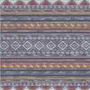 RUGSURE Washable Area Rugs 9' x 12' - 1/6 Thick - Moroccan-Inspired -Stain & Water Resistant Non-Slip - Resistant Rug for Living Room, Bedroom, Nursery, Pet & Child Friendly (Blue and Red)