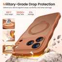 CAPRARO for iPhone 17 Pro Case with 360 Spin Magnetic Stand for Women, [Compatible with MagSafe] [Full Camera Protection] Cute Wave Translucent Matte Case for iPhone 17 Pro, Cosmic Orange