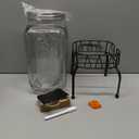 1 Gallon Drink Dispenser with Spigot 18/8 Stainless Steel – Airtight & Leakproof Glass Sun Tea Jar with Anti-Rust Lids, Beverage Dispenser for Parties (Single with Stand)