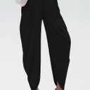 Unybwonn Women's Dress Slacks Pants Casual Pleated Business Work Pants Wide Leg High Waisted Palazzo Pants Trousers (Black, L)