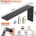2-Pack Countertop Support Brackets 8"x6"x2.5", Heavy Duty Steel L Metal Floating Hidden Shelf Bracket for Shelves, Quartz/Granite/Wood/Concrete/Laminate Countertops