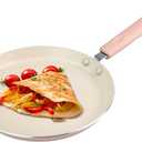 Crepe Pan, Dosa Pan, 8.7 inch Nonstick Crepe Pan, Dosa Tawa Tortilla Pan, Induction Compatible (Light Pink)
