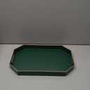 Omuriko Green Decorative Tray with Handles, Versatile Serving Tray for Coffee Table, Ottoman, Ideal for Serving, Displaying, Organizing, 15.7"*10.2"*1.57", Green