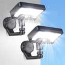 LUHLEE Magnetic Solar Lights Outdoor, 600LM Motion Sensor Solar Wall Lights Outdoor with 270° Wide Angle, IP65 Waterproof Magnetic Solar Security Light for Wall Patio Backyard Fence Garage Deck (2)