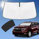 Compatible with Toyota Highlander 2014-2019 Sun Shade Sunshade Windshield Cover, 4-Layer Front Window Shade Custom Fit Visor 240T Foldable Shade Blocks UV Rays Cooler Car Accessories