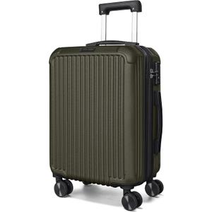 LIGHT FLIGHT 20 Inch Carry On Luggage 22x14x9 Airline Approved, Dark Green
Durable ABS hardshell suitcase with TSA lock, 20% expandable capacity from 35L to 42L, silent 360 spinner wheels