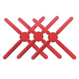 3/ Pack Foldable Silicone Trivets, Non-Slip Collapsible Cross Compact Design, Silicone Trivets in Cute Colors, Expandable Silicone Pot Holder, Red