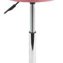 FURWOO Short Round PU Leather Shop Stool - Padded Stool for Salon,SPA,Manicure and Vanity - Small Pink