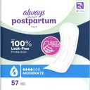 Always Discreet Postpartum Incontinence Pads, Moderate Absorbency, 57 Count