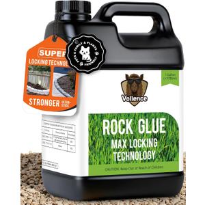 Vollence Ready to Use Rock Glue for Landscaping,1 Gallon Mulch Glue Gravel Binder No Dilution Needed Rock Adhesive, Pine Straw Outdoor Stone Bond for Garden, Gravel Stabilizer Landscape Mulch Lock (EXP 08/10/26)