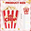3.3 ft Giant Popcorn Box Cardboard Stand Movie Theme Party Decorations Carnivals Jumbo Popcorn Cardboard Cutout Stand up Birthday Photo Props Backdrop for Circus Theater Red Carpet Supply