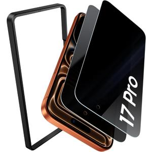 SSLOTSCASE for iPhone 17 Pro 2X Privacy Screen Protector [9H Hardness] Anti Spy Tempered Glass Film, Military Grade Protection, Easy Installation, Anti Reflective Screen Protector for iPhone 17 Pro
