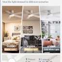 Fanbulous 42 Inch Ceiling Fans with Lights and Remote,Indoor Modern Flush Mount Ceiling Fan with 3CCT 6-Speed Quiet DC Motor,White Small Low Profile Ceiling Fan for Bedroom Living Room Office