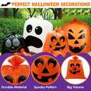 JOYIN 6 Pcs Halloween Leaf Bags, Pumpkin Leaf Lawn Bags for Yard Fall Outdoor Decorations, Plastic Resuable Jack o' Lantern Trash Bag for Halloween Decor Party Favors, Party Supplies