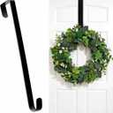 HOOSUN Wreath Hangers for Front Door,St Patricks Day Decorations,14" St Patricks Day Wreath Hook Holder,Over The Door Hooks Hanger,Metal Garland Hangers Hook for Patriotic Spring Wreath Porch Decor (Black 1 Pcs)
