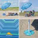 Tommy Bahama ANCHORX Adjustable Beach Umbrella Base System with Sand Anchor and Carrying Bag, SPF 50+ Protection Portable Outdoor Market Umbrella