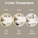 BuLife 32 Inch Round LED Bathroom Mirror Backlit Anti-Fog Wall Mounted Lighted Bathroom Vanity Mirror 3 Colors Light Dimmable Smart Makeup Mirror with Touch Switch