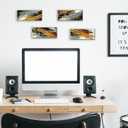 4 Pieces Christian Orange Bathroom Decor Black and Gold Wall Art Religious Prayer Decor Inspirational Abstract Wooden Christian Signs for Living Room Office Bedroom Bathroom(Orange,10x4")