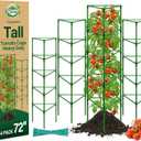 Halatool 72 Inch Tall Tomato Cages Heavy Duty, 4 Pack Metal Adjustable Plant Support Stakes for Pots, Large Trellis for Garden Climbing Vegetables Cucumbers Flowers Fruits